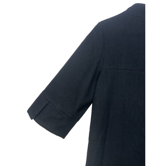 SOLD Vintage J.Crew Wool Sheath Dress Women 6 Black A-Line Lined High Neck - Picture 12 of 16